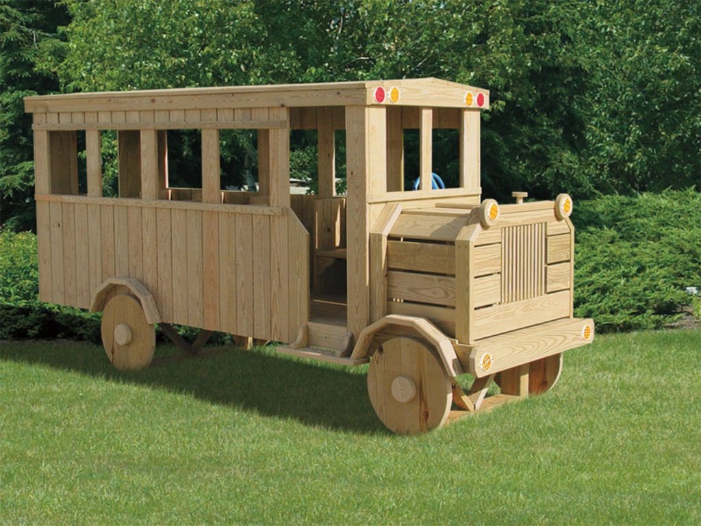 School Bus Wood Other Side View